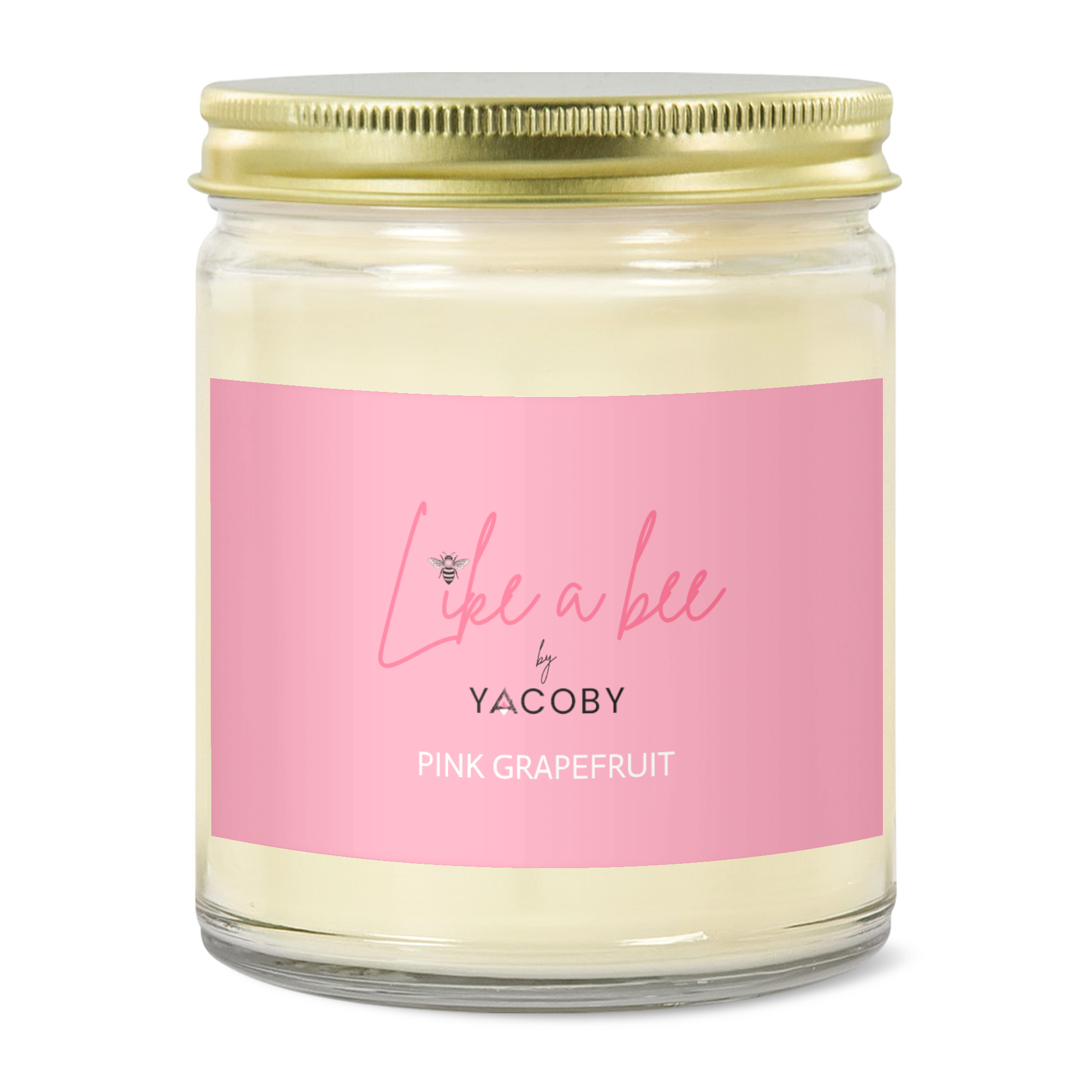 Yacoby Like a Bee Candle | Pink Grapefruit | 9oz | Gold Lid