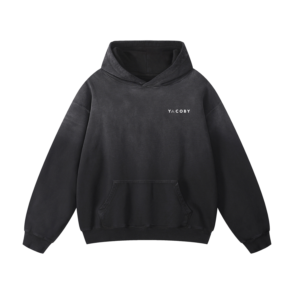 Yacoby Unisex Oversized Hoodie, Heavyweight Washed Cotton Pullover (RU0066)