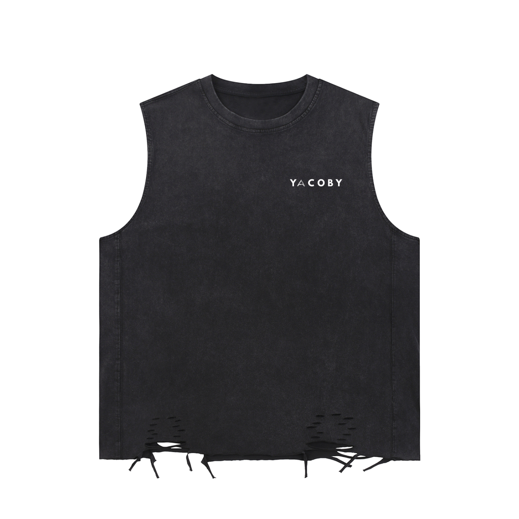 Yacoby Snow Washed Raw- Hem Tank Top