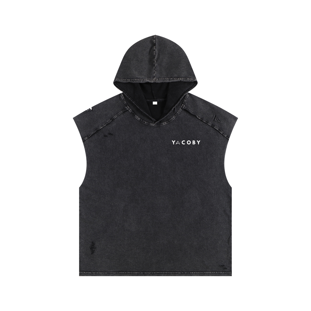 Yacoby Snow Washed Boxy Hooded Tank Top