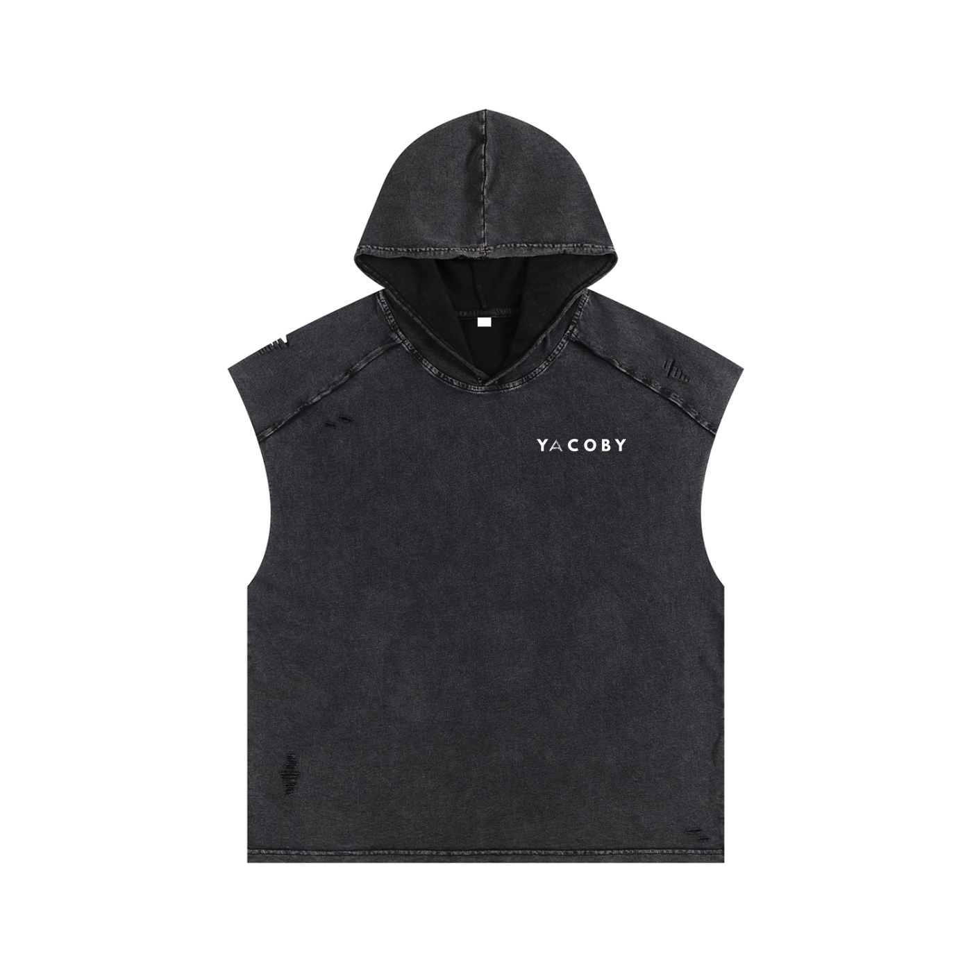 Yacoby Snow Washed Boxy Hooded Tank Top