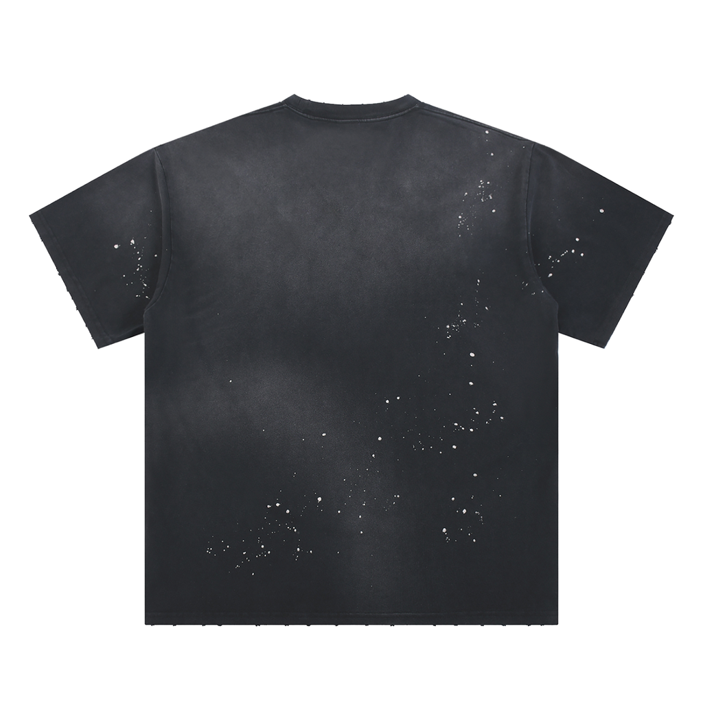 Yacoby Hand-Frayed Sunfade Paint Splatter T-Shirt