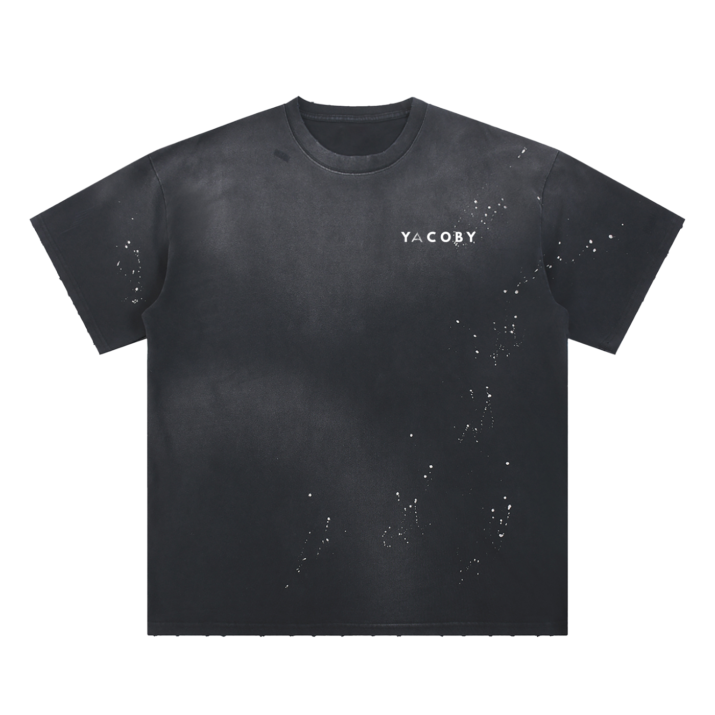 Yacoby Hand-Frayed Sunfade Paint Splatter T-Shirt